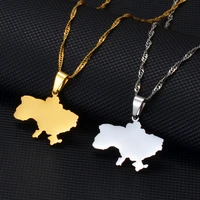 luoler ukraine map pendant necklace for women men jewelry titanium steel ukrainian charm chain necklaces lovers fashion gift