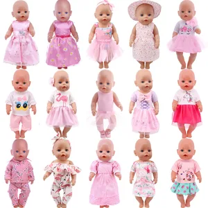 Imported 25 Pink Series Dress Clothes For Baby 43Cm & 18 Inch American Doll Girls,Our Generation,Baby New Bor