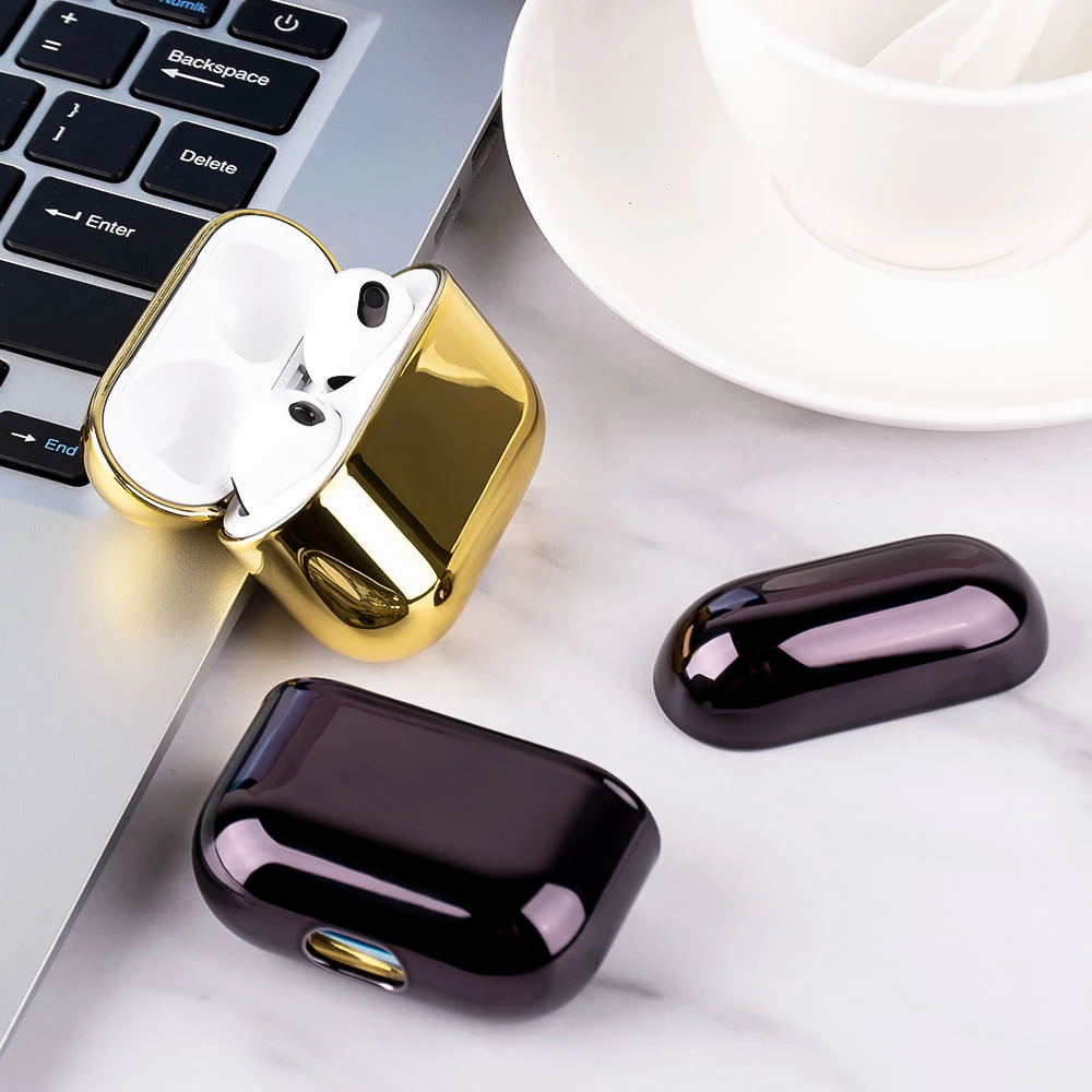 

For Airpods Pro 2 Gen Case 2022 2nd Plain Color Electroplated PC Earphone Shell Headphone Cover For Apple Air Pod 3 Pro2 1 Case