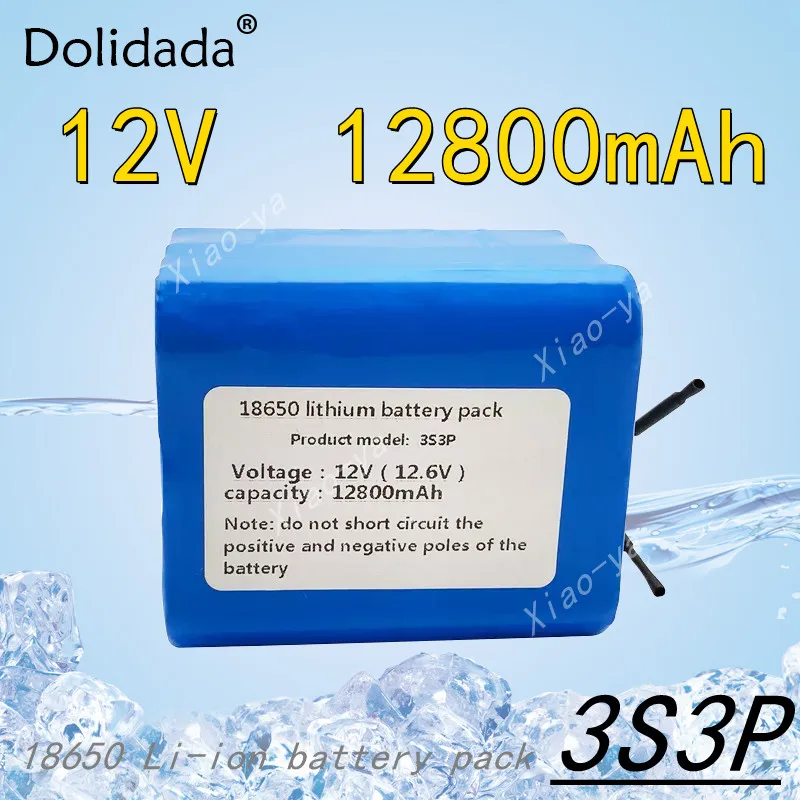 

New 18650 3S3P 12V 12800mAh QB 18650 LI-ION battery pack PCB (3-6A) with lead wires.used for camcorders,gigital camera,P-DVD etc