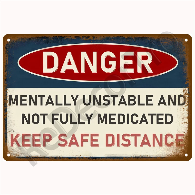 Vintage Danger Caution Metal Sign Warning Notice Zone Tin Wall Decor For Home Bars Garage Cafe Club Man Cave Pubs Plaque