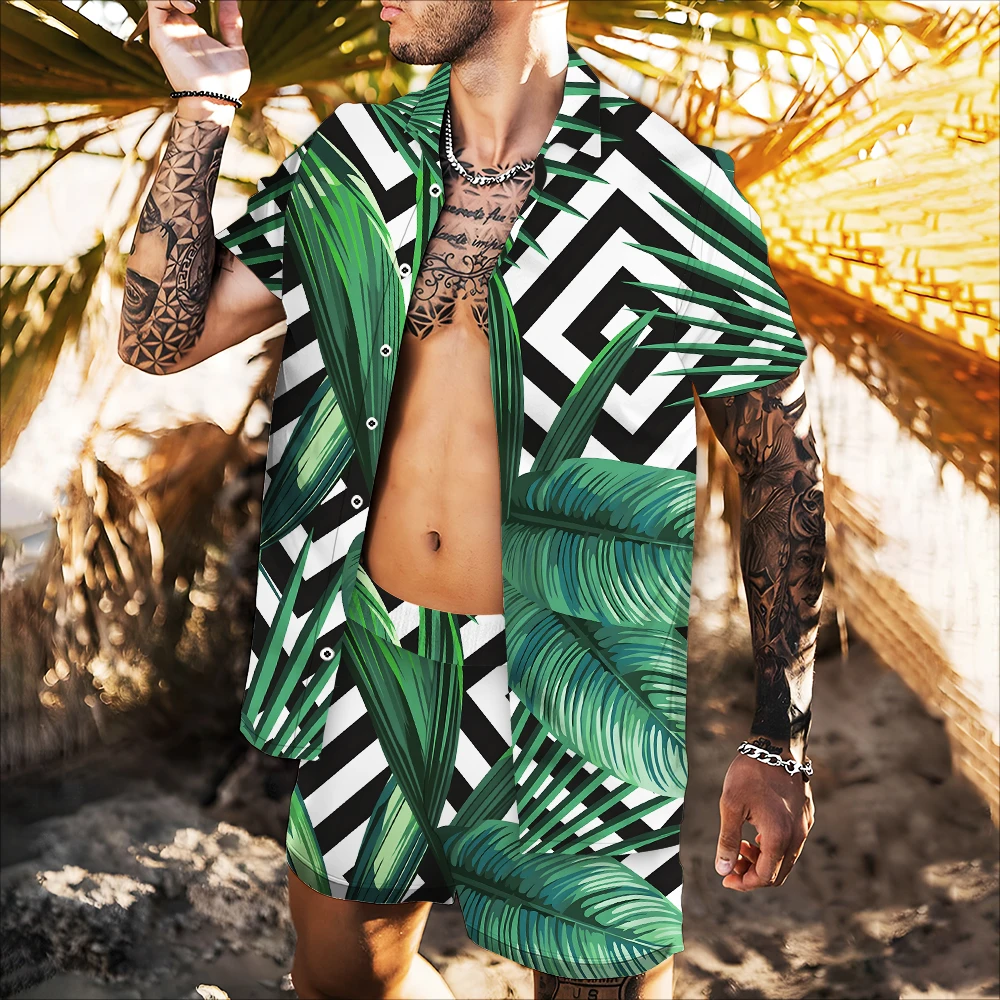 

Men's Jacket 2022 Summer 3D Printing Hot Sale High Quality Casual Shirt Cool Plant Style Multicolor Leaf Octopus Pattern Top