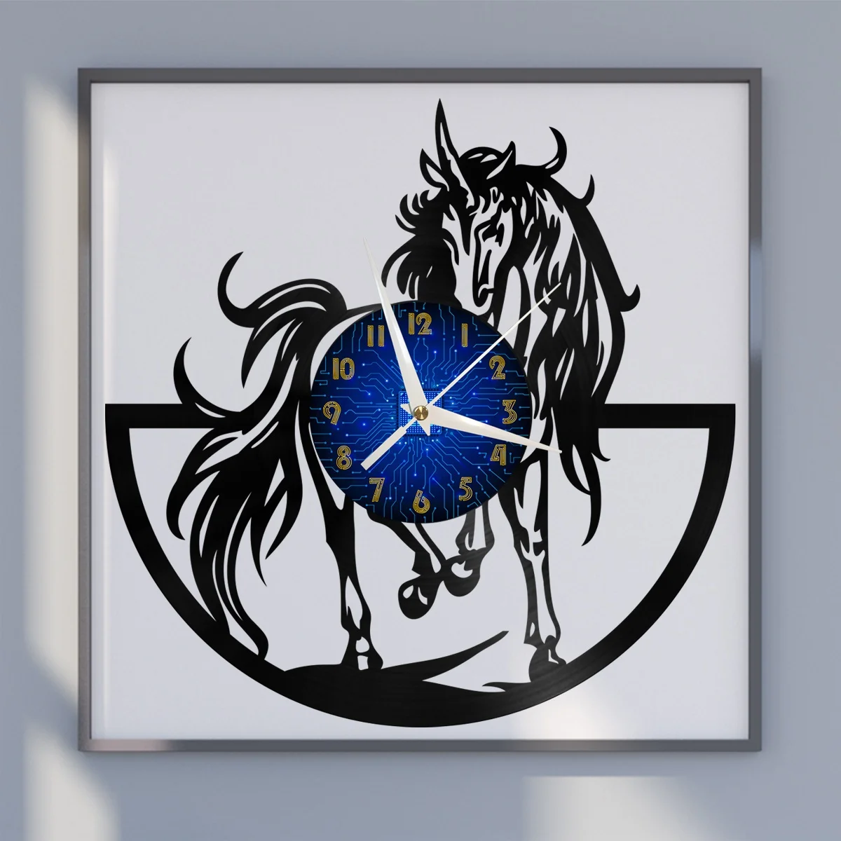 

Unicorn Vinyl Wall Clock, Vinyl Record Clock Wall Art Silent & Non-ticking