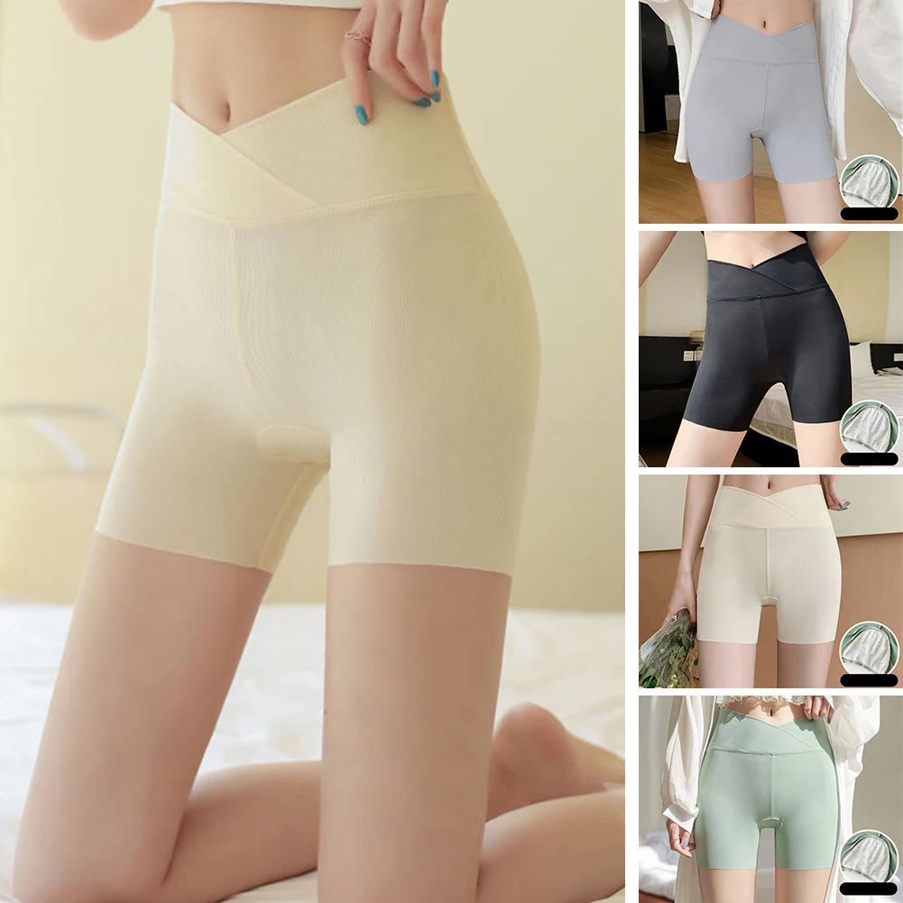 

Summer Shorts Women's Seamless Safety Pants High Waist Plus Size Underwear Women Anti Friction Skirt Boxer Panties