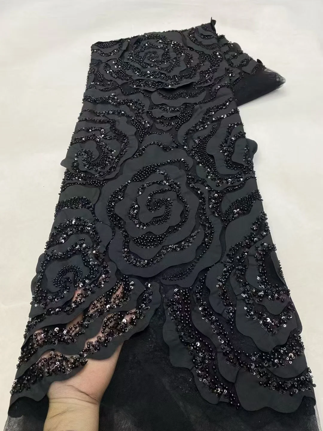 2024 легкая роскошная тюлевая кружевная ткань 5 ярдов новая высококачественная