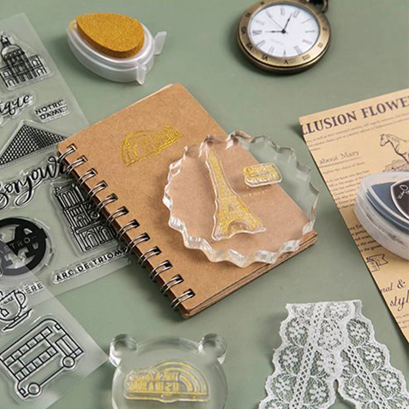 Vintage Scrapbooking Clear Stamps DIY Transparent Silicone Alphabet Agenda Stamp Junk Journal Diary Decoration Craft Supplies images - 6