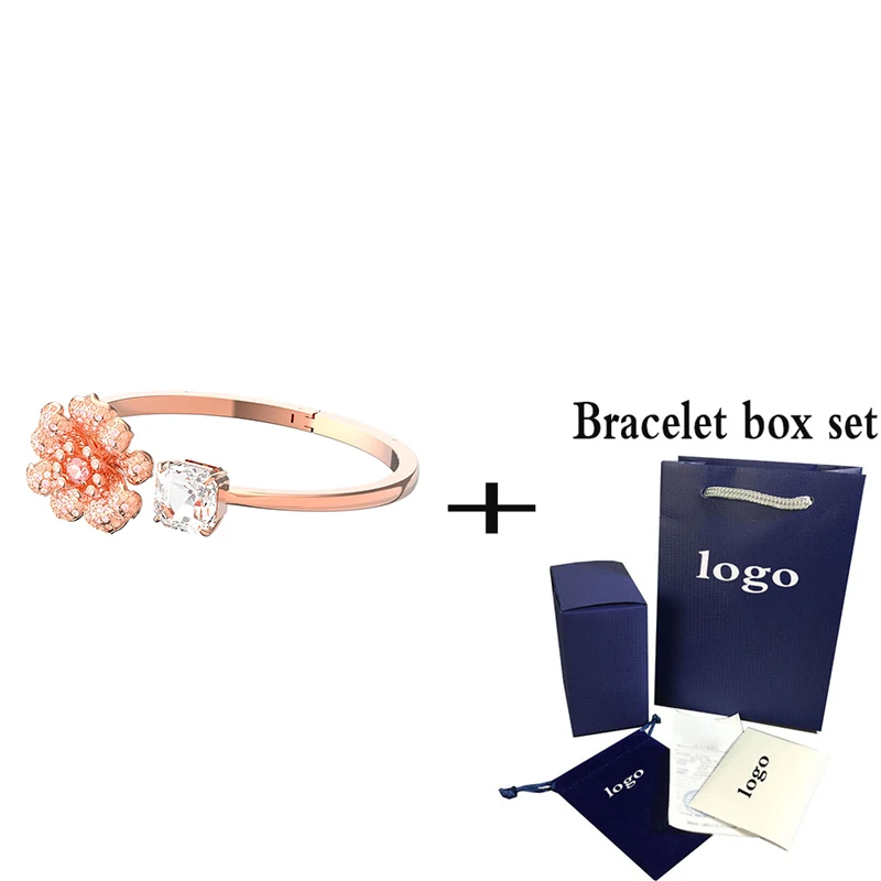 

2021 New Lover Series Shiny Pink Pavé Crystal Lotus 925 Sterling Silver Bracelet Fashion Romantic Ladies Jewelry