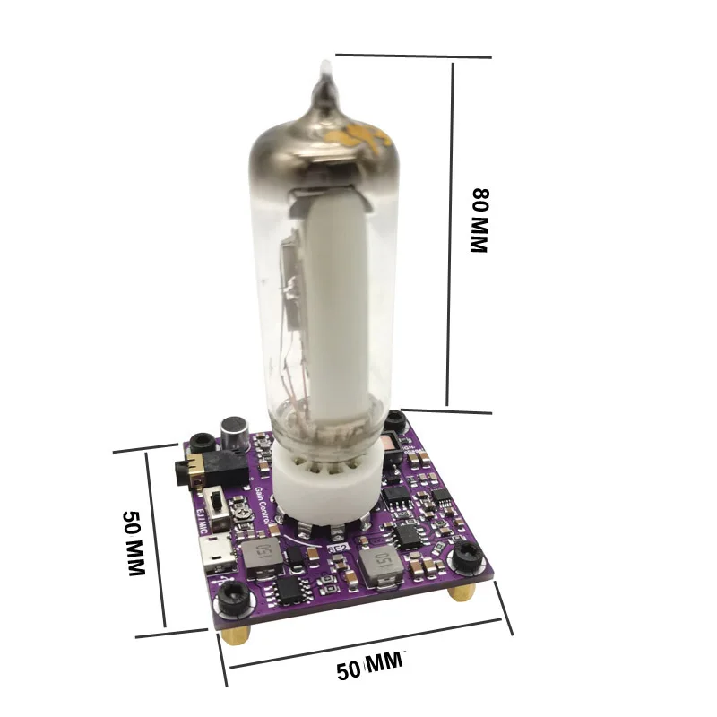 LUSYA 6E2 Cat's Eye USB VU Indicator Tube AUX microphone input Audio Amplifier Driver Board For Music And Play Electronic games |