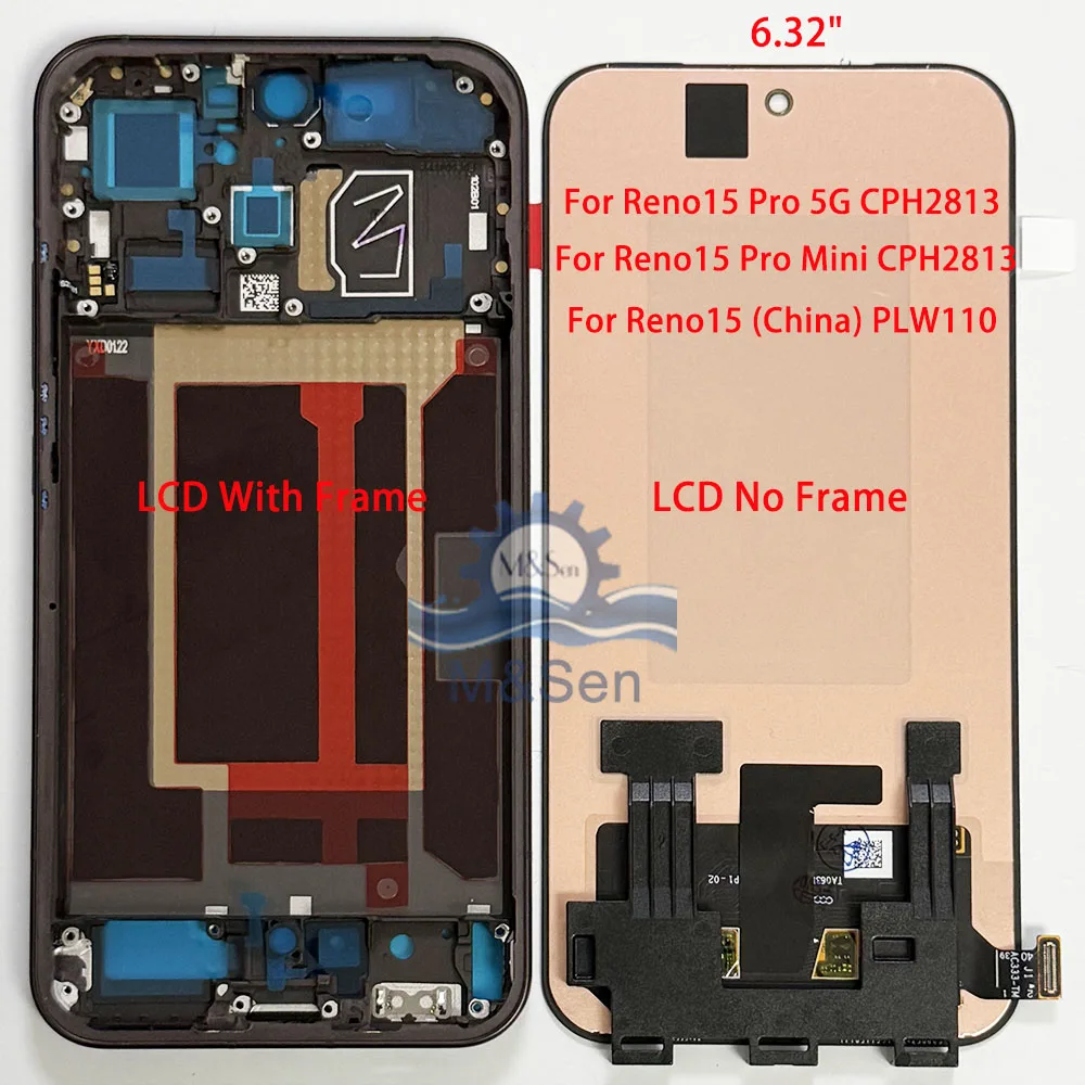 Фото Оригинальный AMOLED-дисплей 6.32 дюйма для Oppo Reno15 Pro 5G CPH2813, LCD-экран 6.59 дюйма для Oppo Reno 15 5G CPH2825/Reno 15c PMD110 с рамкой №1