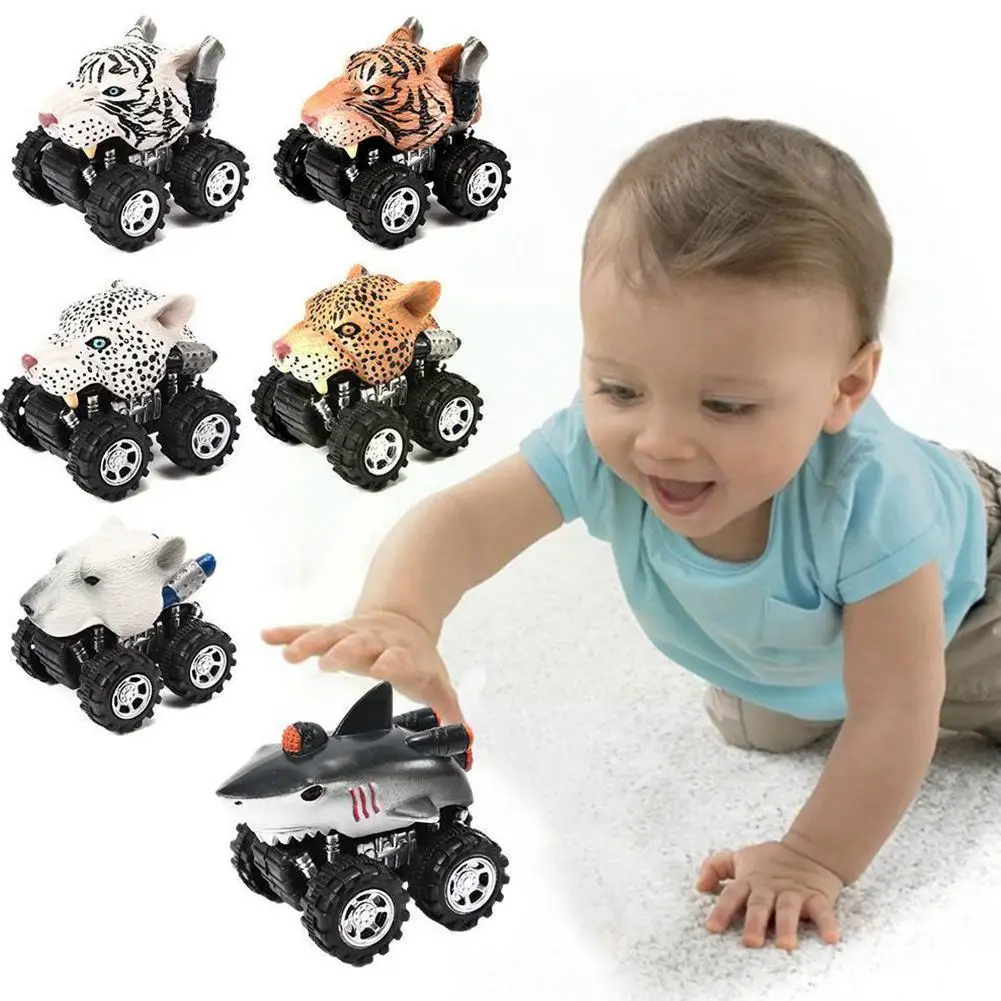

Children Pull Back Animal Shape Toys Tiger Lion Headwear Diecast Friction Mini Car For Kids Toy Car Gifts Simulation M E7f9