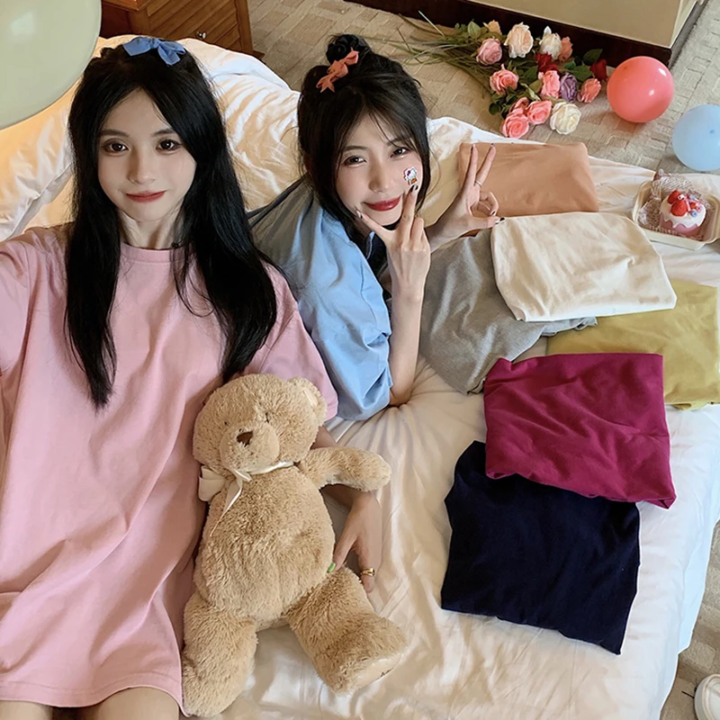 

Cotton short sleeve T-shirt women's summer 2022 new Korean chic design sense of niche loose bottoms missing top