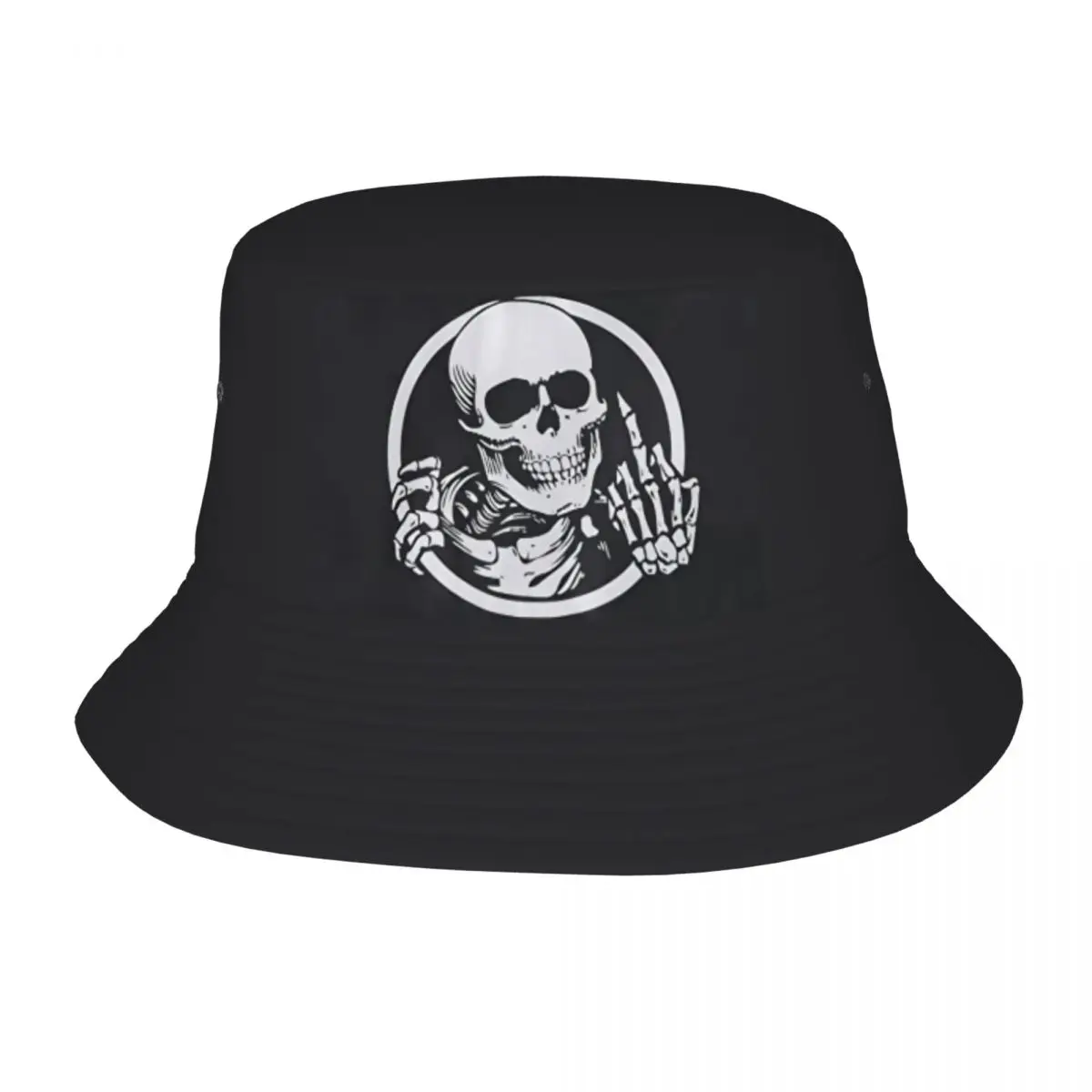 

King Showden Skull Unisex Bucket Hats Customized Summer Travel Beach Heavy Metal Rock Skeleton Hat