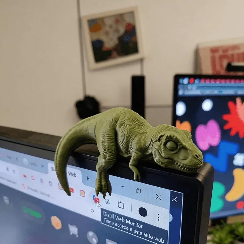 Фигурки спящих тираннозавров для монитора, напечатанные на 3D-принтере, миниатюрные ленивые динозавры-украшения для столамонитораполки, милый декор в стиле Юрского периода. (art.: 3920dd1fcde98) - 3920dd1fcde98