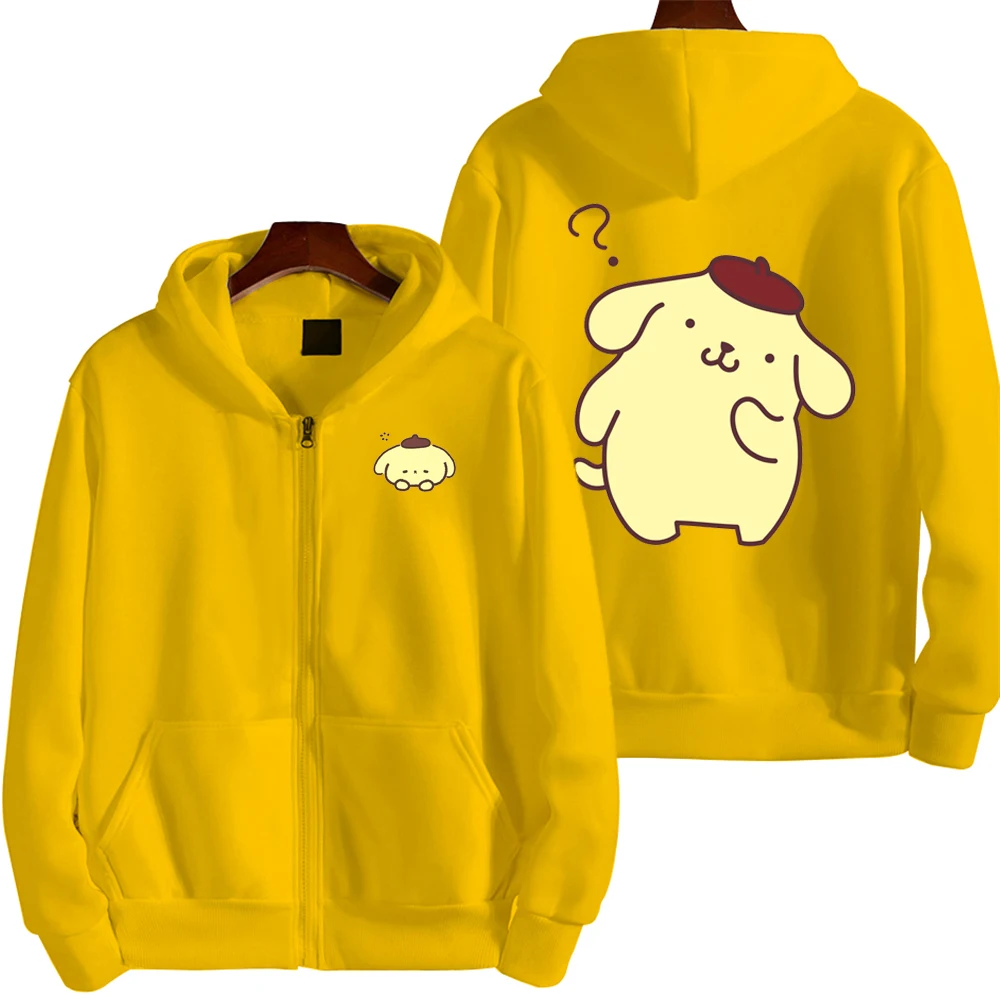Pom Purin Cartoon Men Hoodie Spring Autumn Women Oversized Sweatshirt With Zipper New Anime Couple Coat