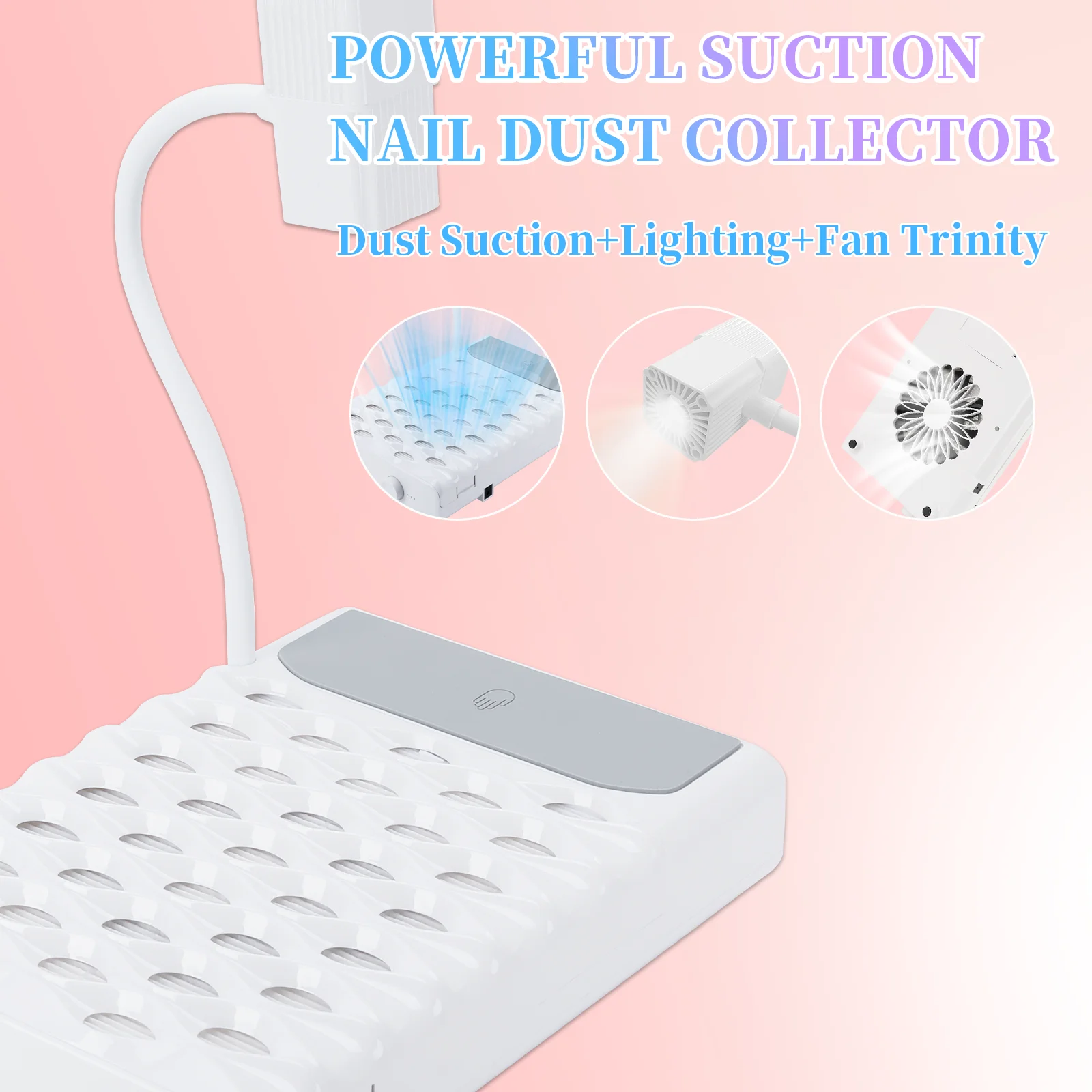 Пылесос для маникюра и педикюра 60 Вт с мощным вентилятором