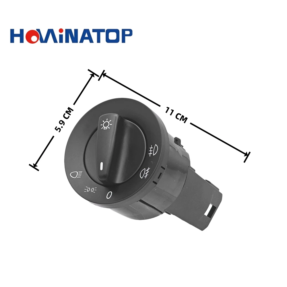 Фото HOWINATOP 1C0941531A 17-контактный 3-позиционный переключатель управления фарами с красной подсветкой для VW Golf Mk4 Bora Passat B5 98-05, замена OEM №2