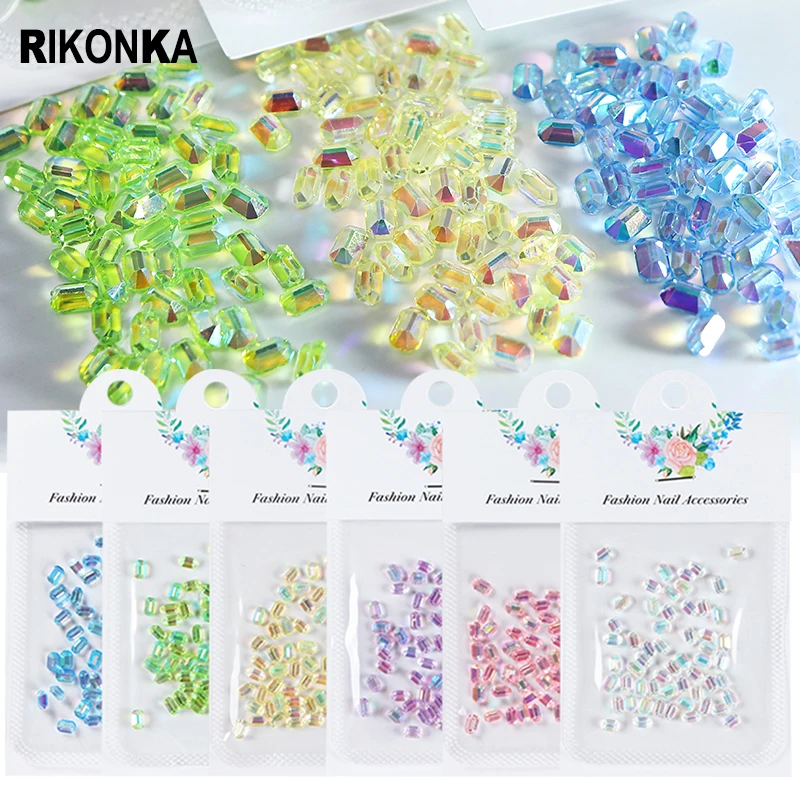 

6 Bags Crystal Sugar Cube Nail Art Rhinestones AB Gems Mini Diamonds Lot Nail Supplies For Professionals DIY Japan Korea Design