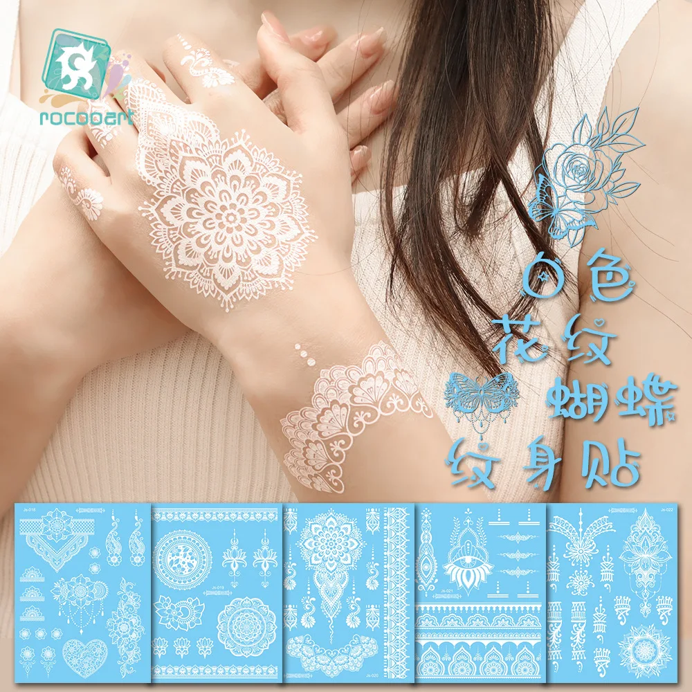 

Водостойкая белая тату-наклейка Мандала тотем, цветок, наклейка для невесты, ручная наклейка, размер: x мм