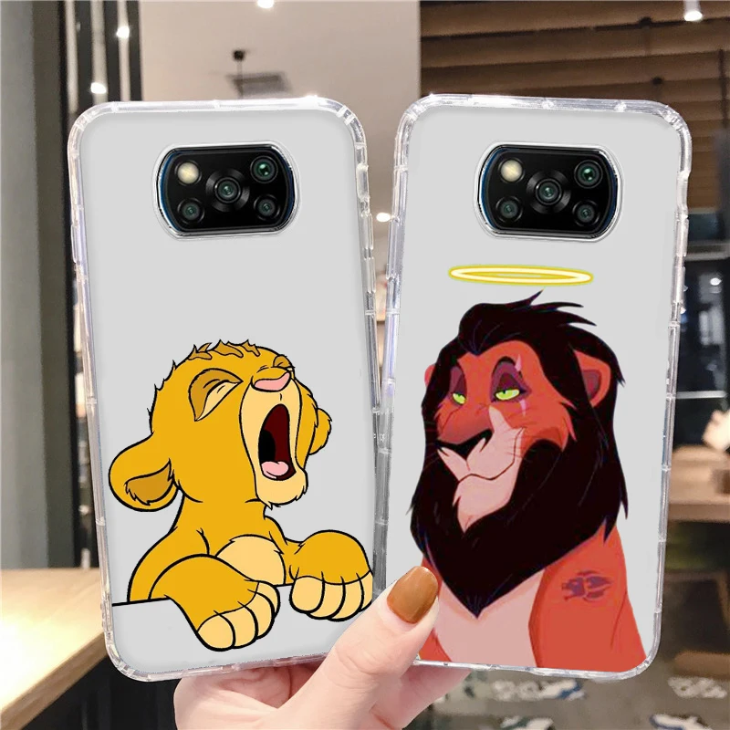 

Disney The Lion King Art Phone Case For Xiaomi Mi Poco X4 X3 NFC F4 F3 GT M4 M3 M2 X2 F2 Pro C3 C40 C3 5G Transparent Cover