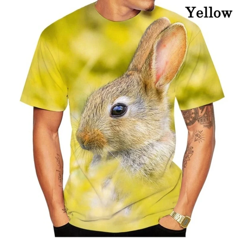 

Fashionable Easter Bunny T-shirt for Men and Women 3D Printing T-shirt Short-sleeved Harajuku Style T-shirt