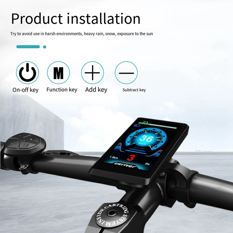 Новый-Ebike ЖК-дисплей UKC2 дисплей цветной вертикальный экран для Bafang BBS01 BBS02 BBSHD