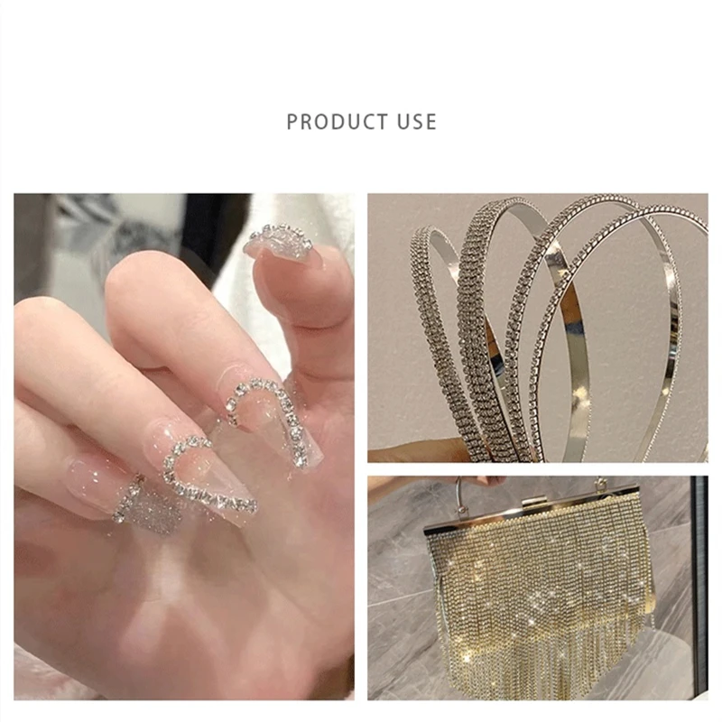 Стеклянная цепочка со стразами 2 5 мм 10 ярдов