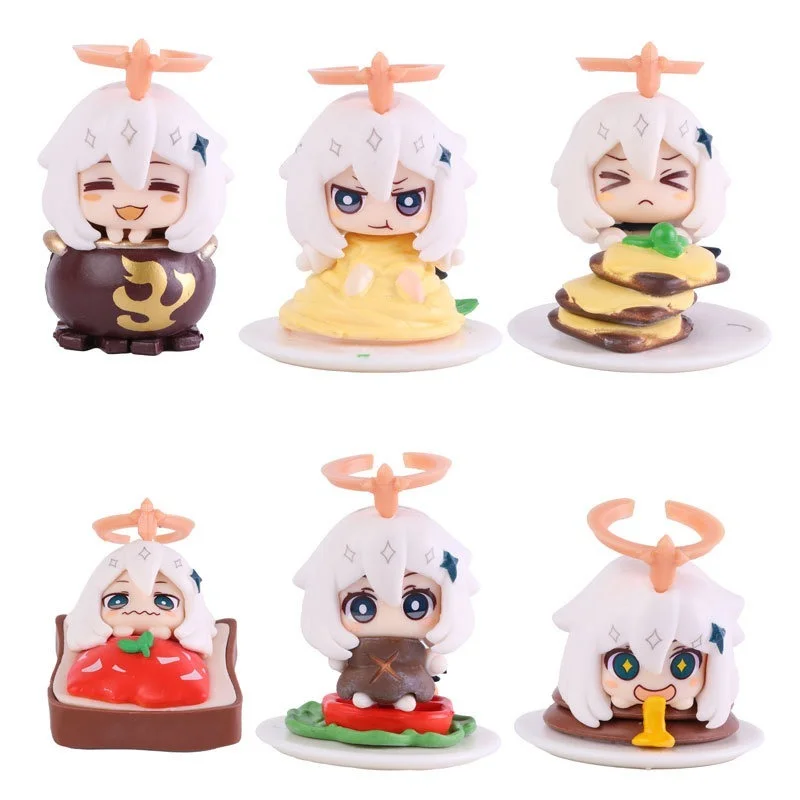

1pc Random Anime Genshin Impact Figure Paimon Food Series Blind Box PVC Action Figures Collection Model Toys for Children Gifts