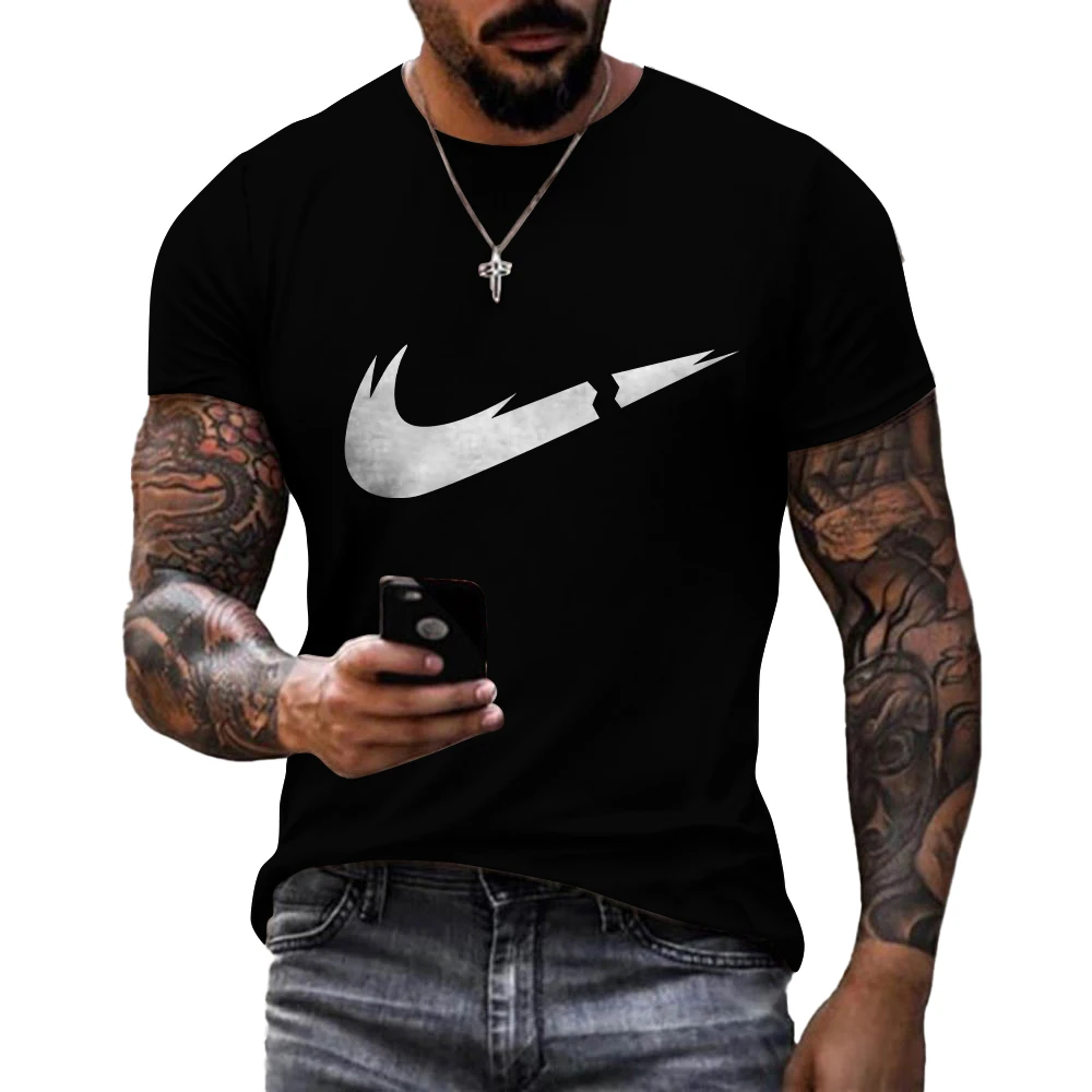 

Casual home printing men's T-shirt Harajuku round neck men's street trend fashion summer men's short-sleeved loose sports T-shir
