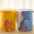 Холщовая корзина для белья, органайзер для хранения мелочей, нижнего белья, контейнер для белья, корзина с динозавром для детей