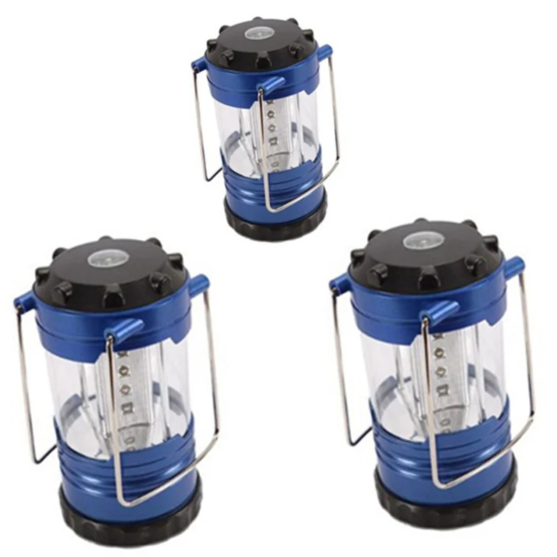

3X 12 LED Portable Camping Camp Lantern Light Lamp with Compass