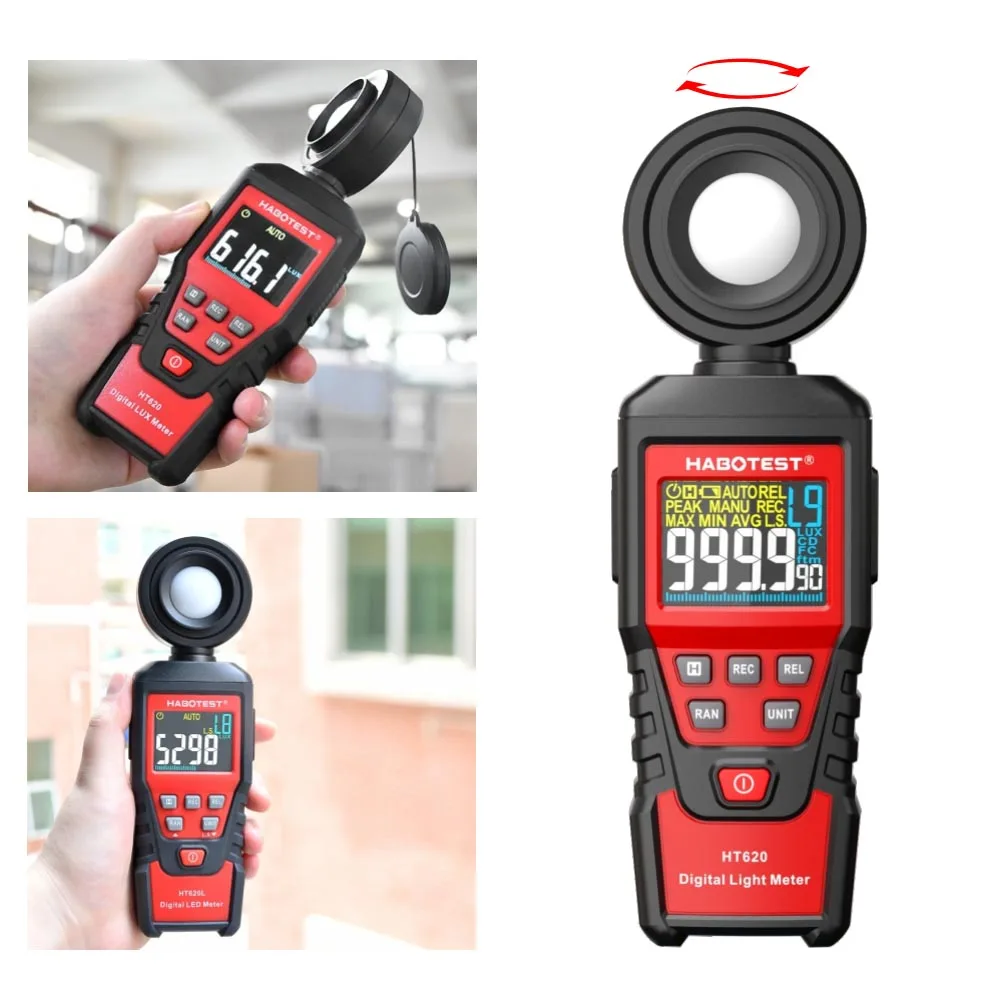 1 шт. HABOTEST HT620 цифровой измеритель света люкс тестер анализатор освещенности для