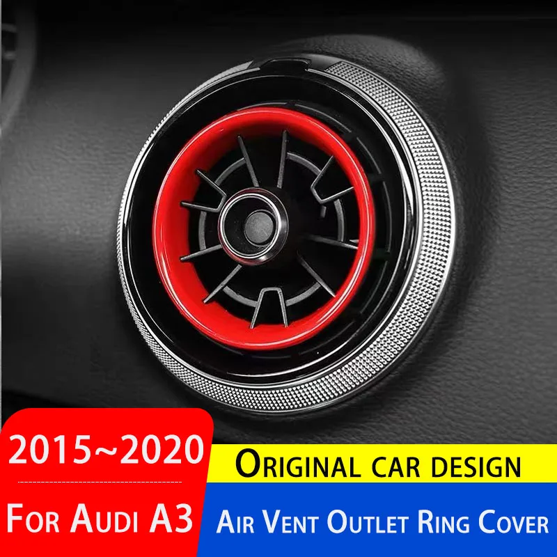 

Center Console Air Conditioner Outlet Frame Cover Trim For Audi A3 8V 2015~2020 Carbon Fiber Color Interior Air Vents Circles