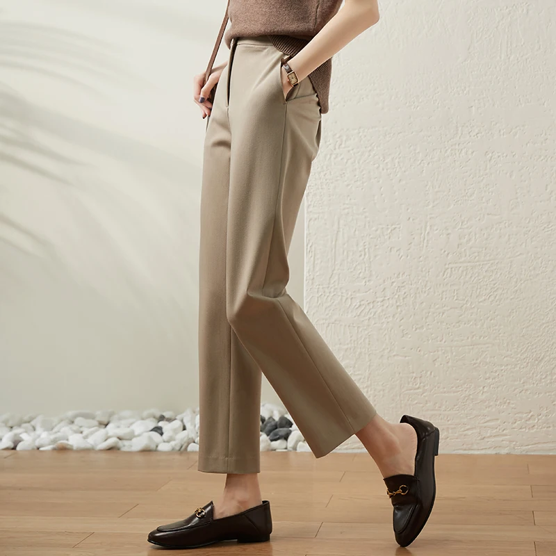 Fashion Female Pants Spring Summer 2022 Straight Black Grey Trousers Suits Formal Casual S-4XL New Women's Pants Harajuku Xhl271