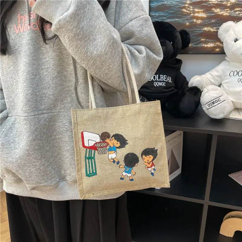 DIY Creative Graffiti Handbag Children's Linen Doodle Bag Homemade Hand-painted Shopping Tote Bag