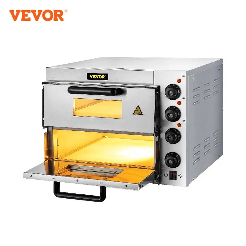 

VEVOR Commercial Pizza Oven 14" Double Deck Layer 220V 3000W Multipurpose Pizza Maker for Restaurant Home Baking