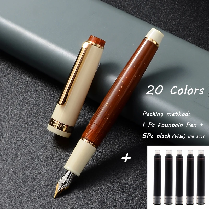 

Offic Pen Pen Accessory Nib Smooth Ink With Fountain 1pc Acrylic Pen 82 Ink Jinhao Writing Gold Wiht Spinner Business