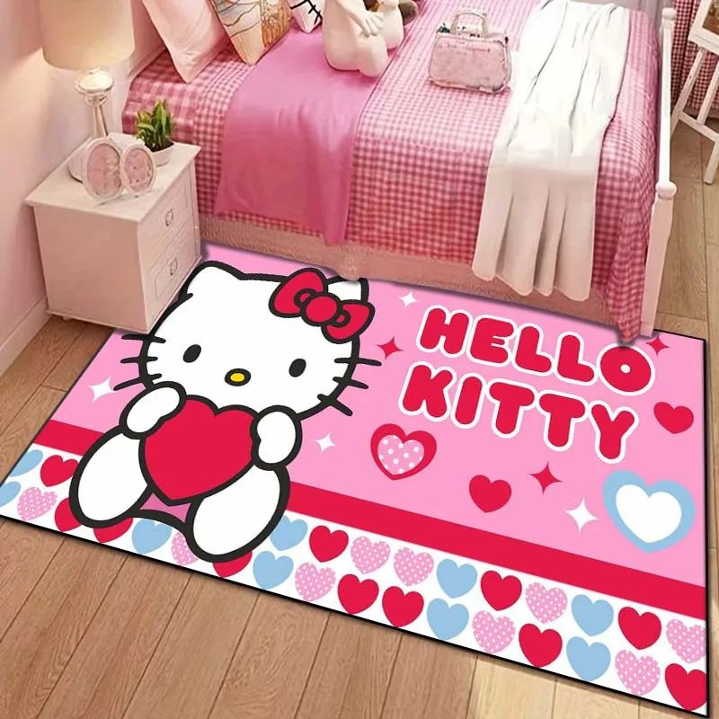 Sanrio Hello Kitty Kawaii Cat Pattern Ковер для гостиной спальни прикроватный коврик ванной
