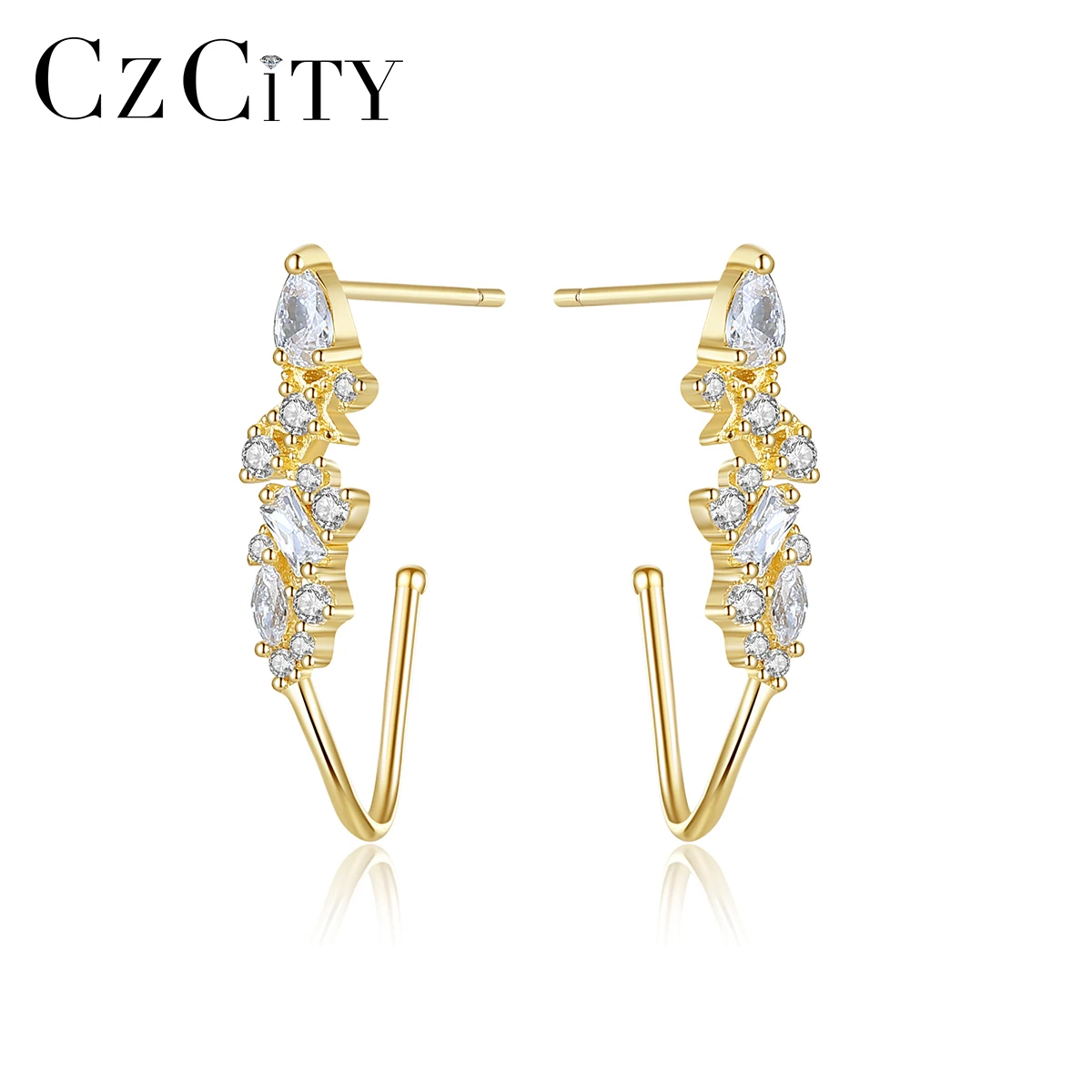 

Женские серьги-гвоздики из серебра 925 пробы с фианитом