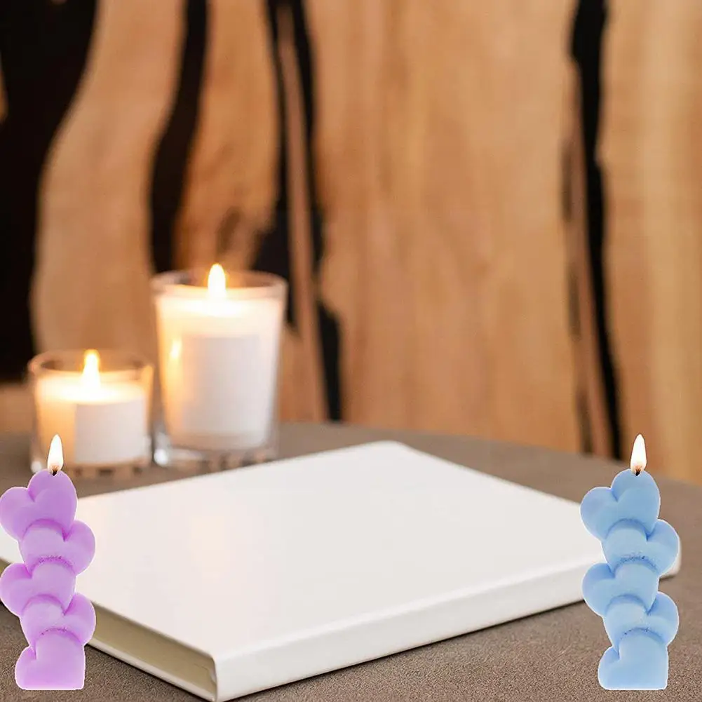 

Формы для свечей на День святого Валентина, новинка, 3D форма сердца, ручная работа, искусственный силиконовый обед, для изготовления свечей, ...