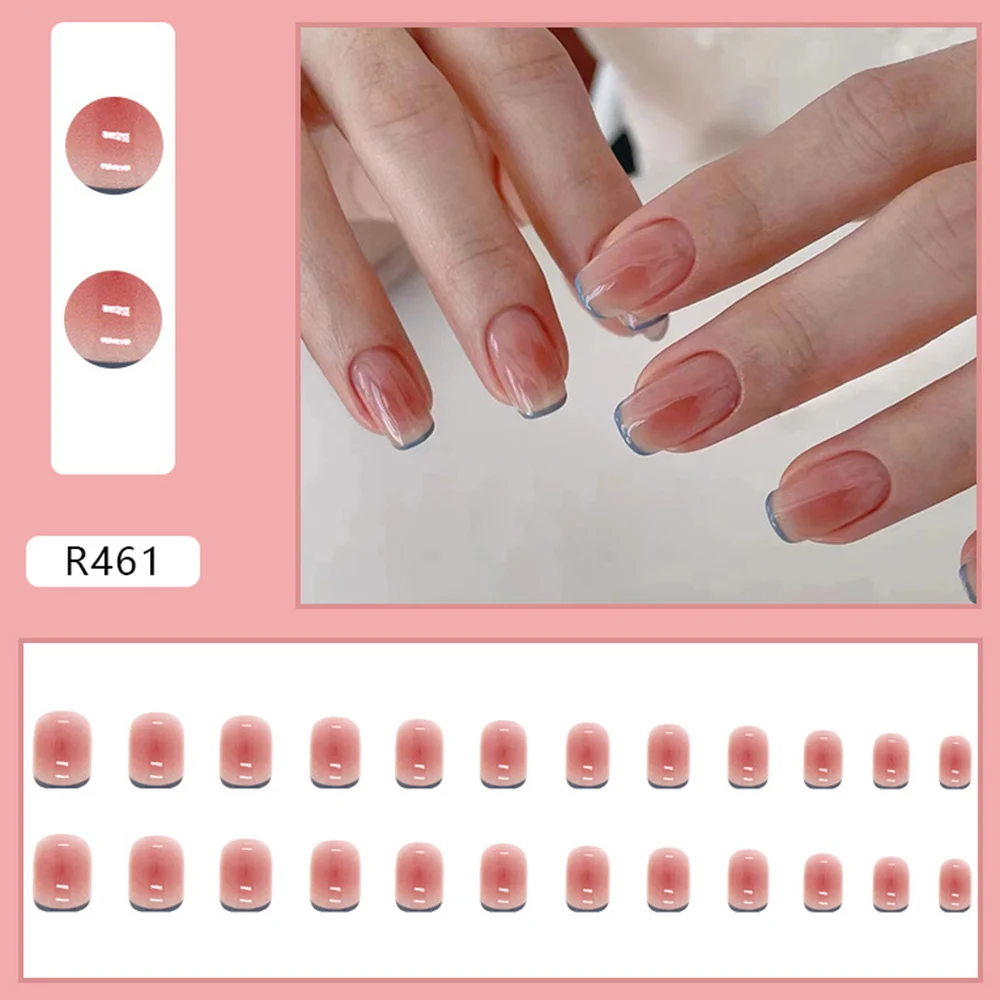 

24 шт., глянцевые накладные ногти с градиентом