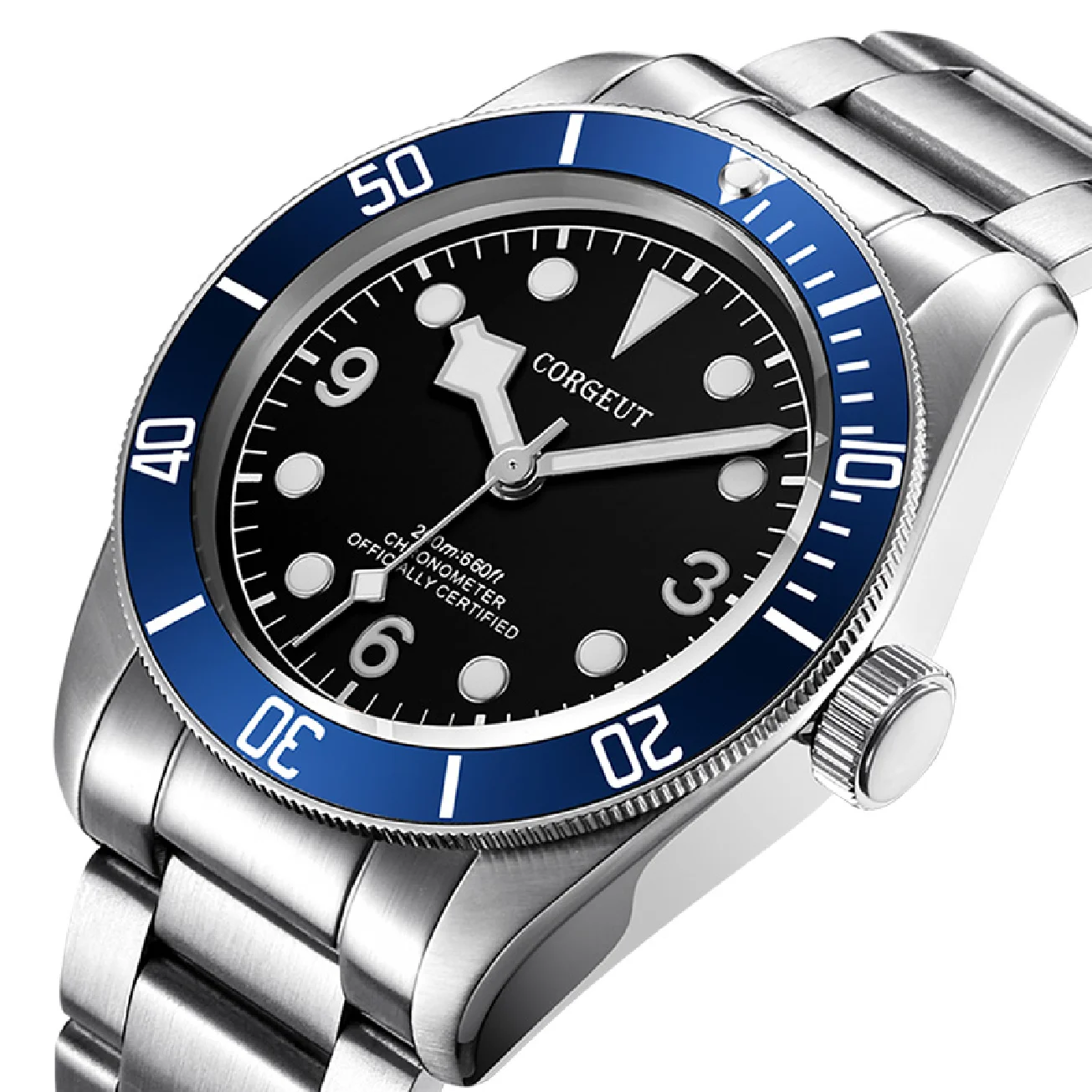 

Corgeut Top Brand Men's Watches Luxury Schwarz Bay Lume Automatic Mechanical Watch Men Sport Swim Clock Military Wrist Watches