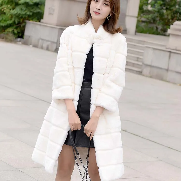 Женское пальто с мехом Офисная Толстая зимняя куртка из натурального меха |