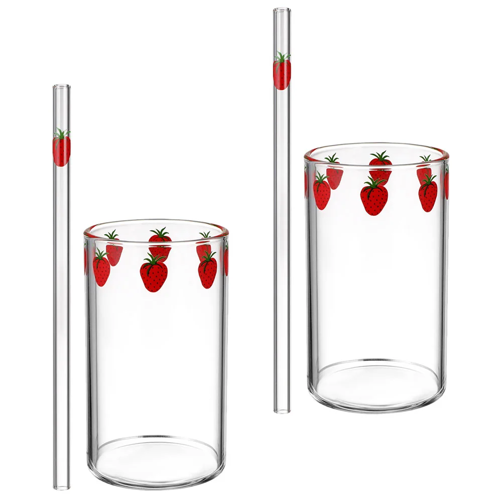

Strawberry Glass Decorative Water Cup Transparent Whiskey Juice Multi-function Cups Clear Cocktail Coffee Container
