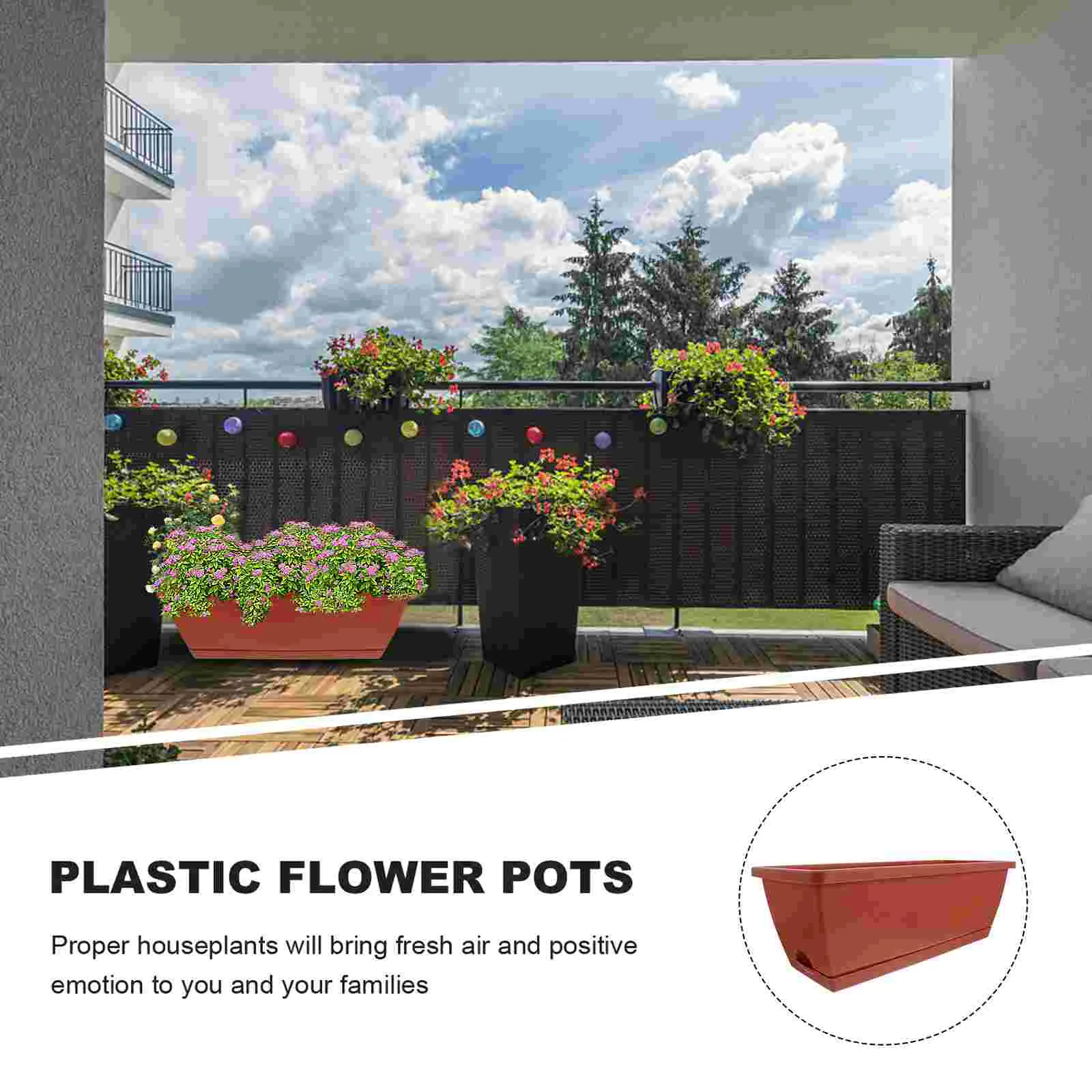 3 шт. прямоугольные горшки для растений x см