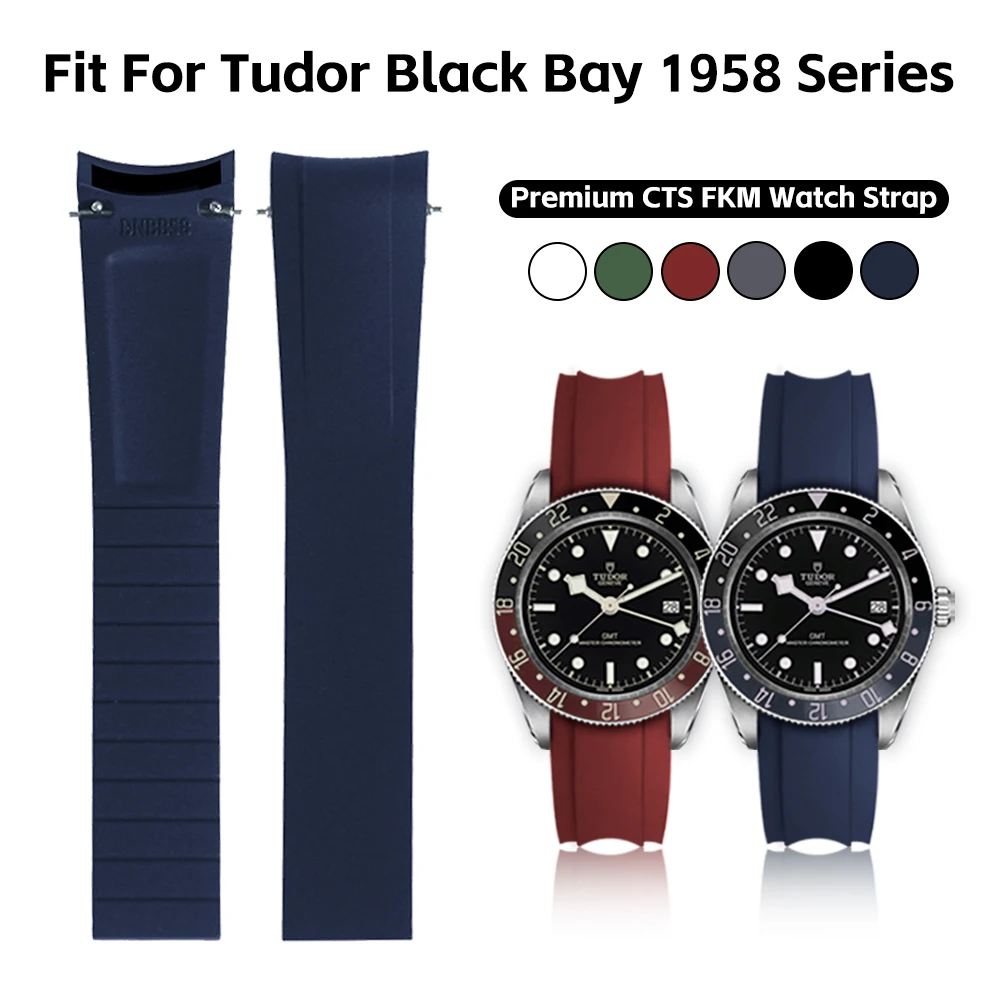 Фото Ремешок из фторкаучука для серии Tudor BB58, специальный ремешок для часов FKM с изогнутым концом 20 мм, регулируемый ремешок для часов CTS №1