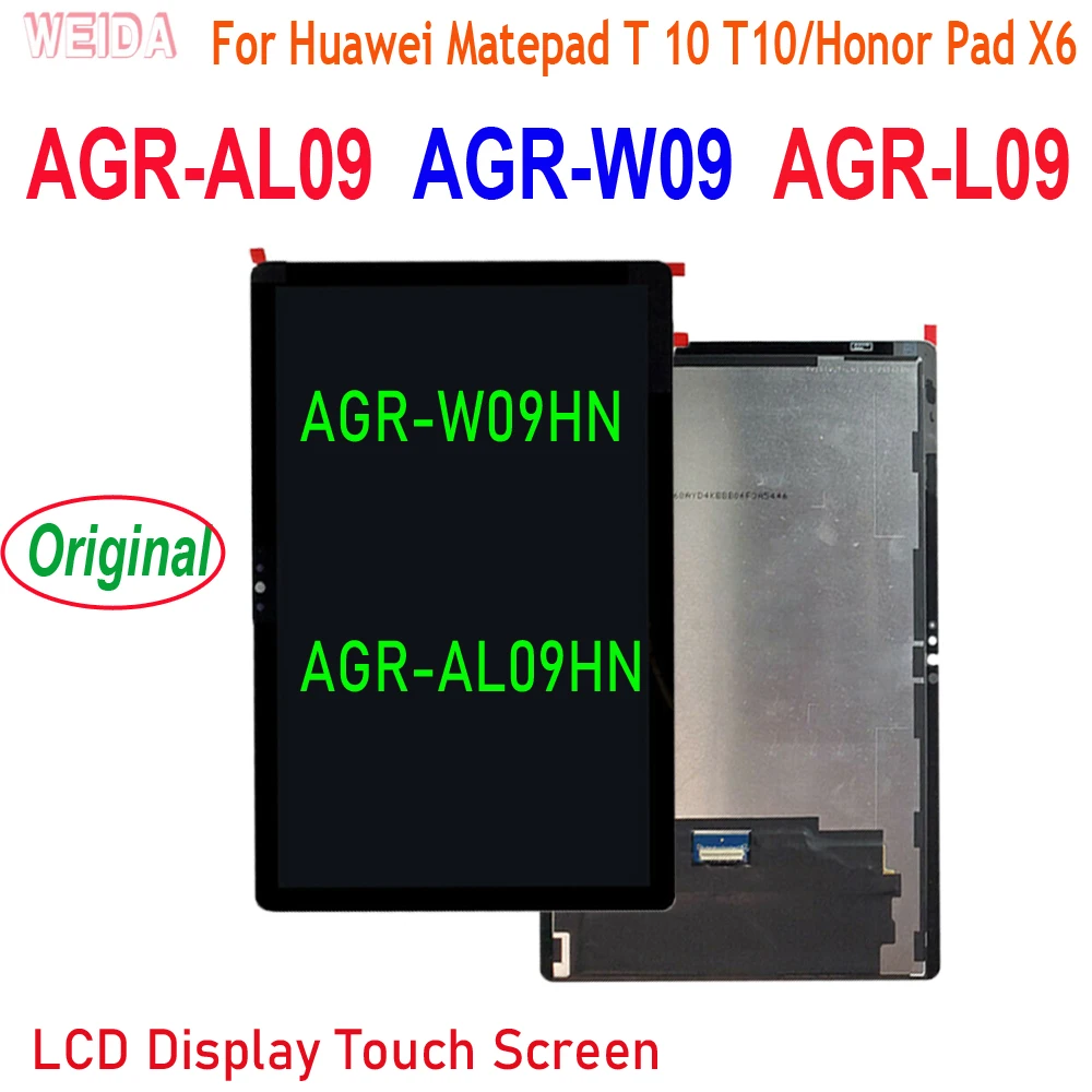 

10,1 "Оригинальный ЖК-дисплей для Huawei Matepad T 10 T10/Honor Pad X6 AGR-W09 AGR-AL09 AGR-L09, ЖК-дисплей с сенсорным экраном и дигитайзером в сборе