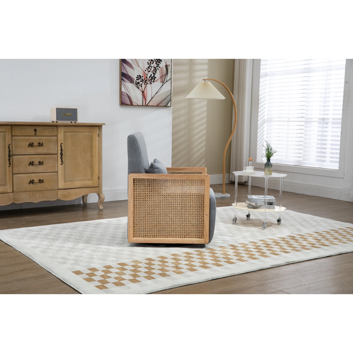 COOLMORE Современный стул с акцентной обивкой из льна для гостиной спальни