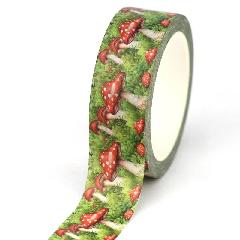 

Декоративная осенняя лента GREATHOPE WASHI TAPE с красными грибами