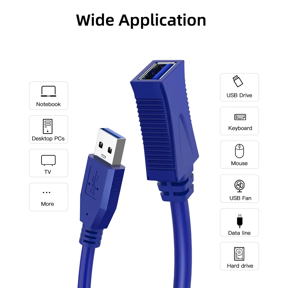 

Usb-кабель-удлинитель, штекер-гнездо, кабель для синхронизации данных, быстрый USB-кабель 3,0 для клавиатуры, принтера, камеры, мыши, игрового кон...