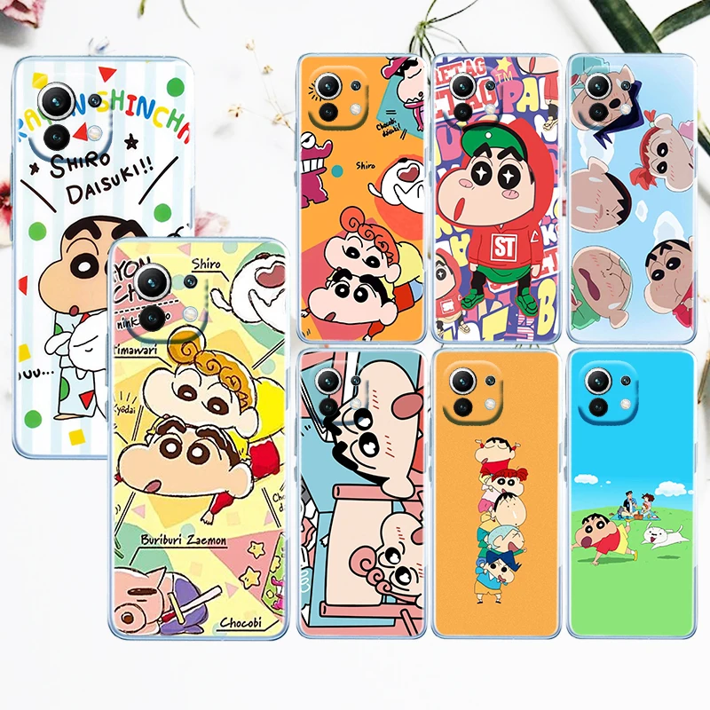 

Anime Crayon Shin-chan For Xiaomi Mi 12 12X 11 11T 11i 10T 10 Pro Lite Ultra 5G 9T 9SE A3 Transparent Soft TPU Phone Case